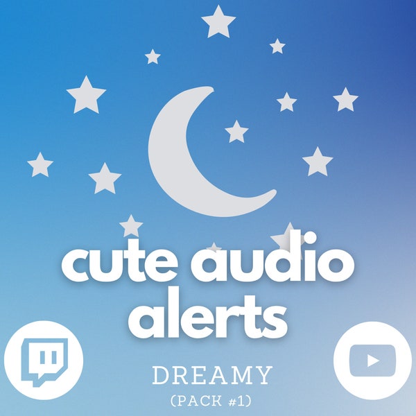 Cute Dreamy Minimal Twitch Sound Alerts for Streaming Pack #1 / Alertas de audio, notificaciones, transiciones, efectos de sonido, Youtube