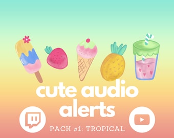 Cute Minimal Twitch Sound Alerts for Streaming Pack #1 | Audio Alerts, Notifications, Transitions, Sound Effects, Youtube