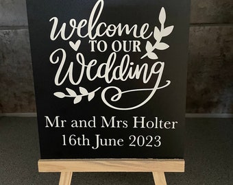 Personalised Wedding Blackboard, Sign With Easel, Wedding Signage, Welcome To Our Wedding, Wedding Sign