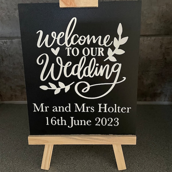 Personalised Wedding Blackboard, Sign With Easel, Wedding Signage, Welcome To Our Wedding, Wedding Sign