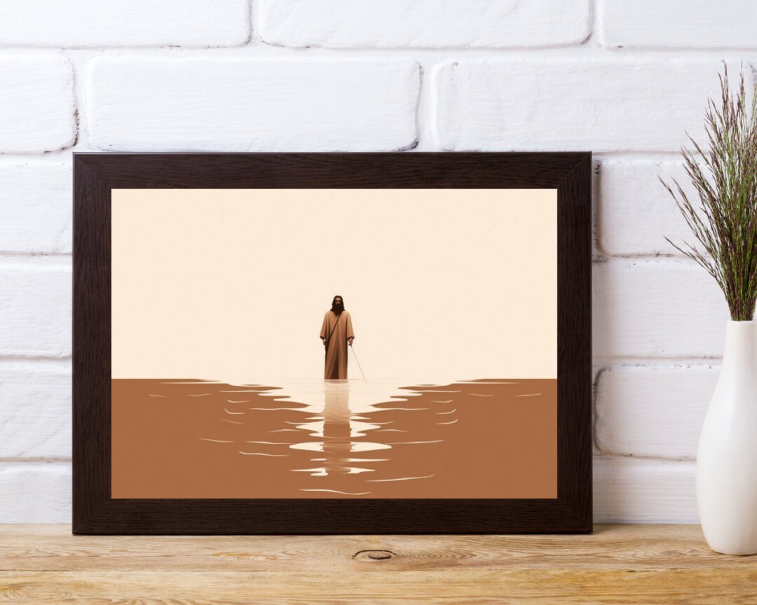 Jesus and Peter Walk on Water DIGITAL DOWNLOAD, Jesus Art, Bible Art ...