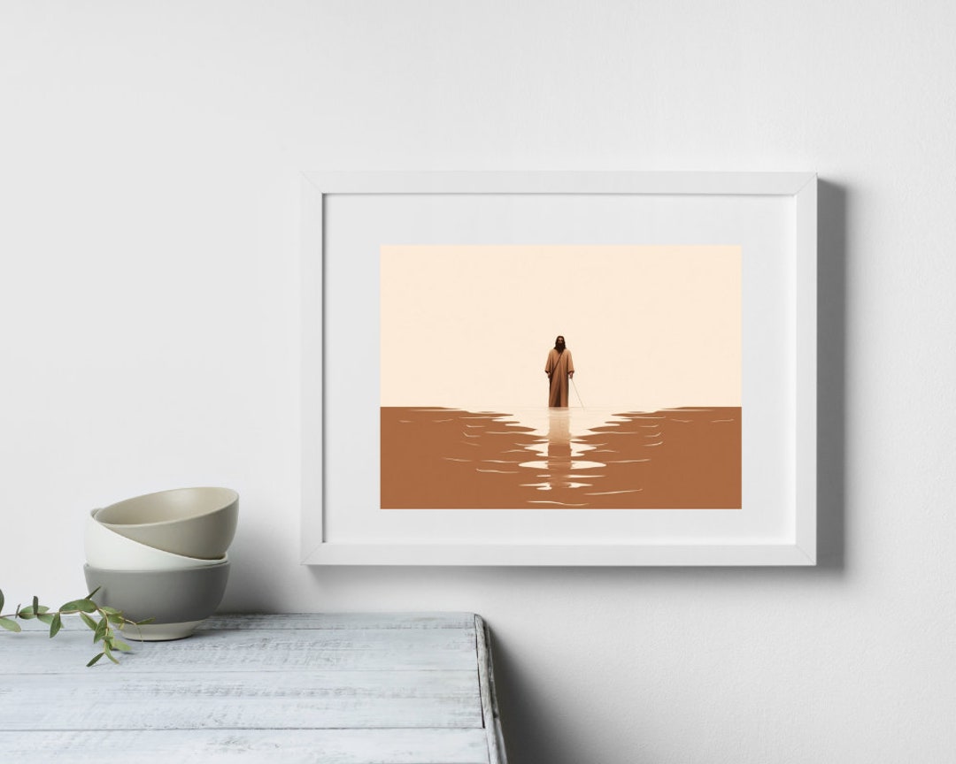Jesus and Peter Walk on Water DIGITAL DOWNLOAD, Jesus Art, Bible Art ...