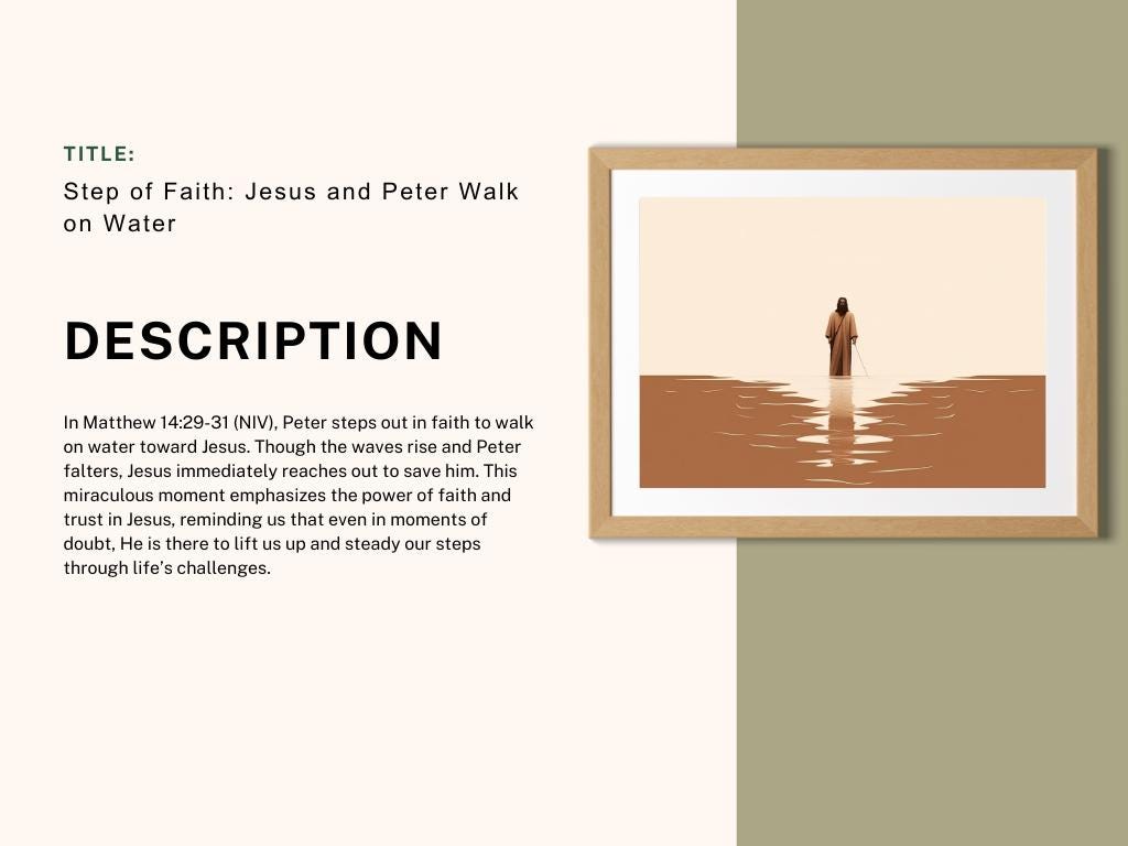 Jesus and Peter Walk on Water DIGITAL DOWNLOAD, Jesus Art, Bible Art ...