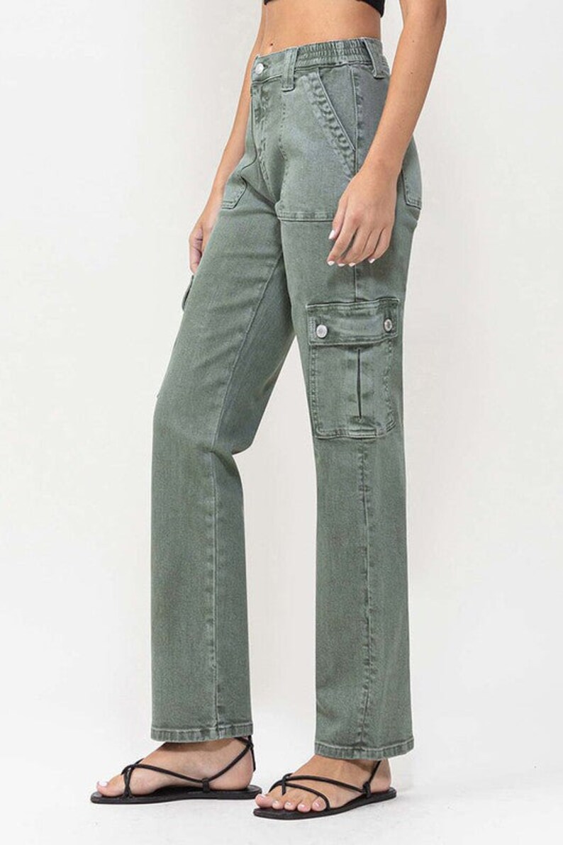 Flying Monkey Women's Mid Rise Crop Slim Straight Jeans - Comfort Stretch Denim, 29 Length, Medium Blue - View #9