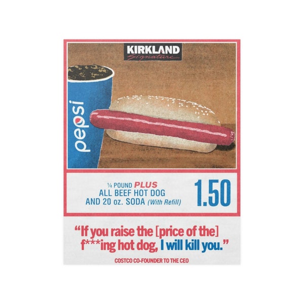 Costco Hot Dog Sign - Etsy