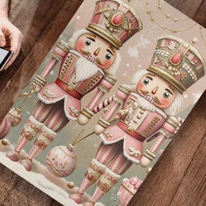 Pink Christmas Nutcracker Puzzle 1000 Piece Puzzle for Adults Jigsaw Puzzle for Gift Stocking Stuffer Gift for Her Unique Gift Christmas