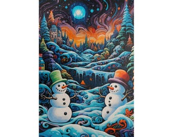 Winter Wonderland Puzzle, Cute Snowman Puzzle, Winter Activity, Kids Gift, Gift for her, Gift for him, Holiday Gift