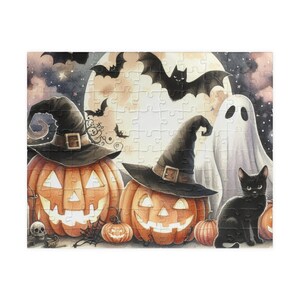 Halloween Pumpkins and Bats Puzzle, Spooky 252-Piece Jigsaw for Kids and Adults, Scary Autumn Activity, Halloween Decor, Fun Halloween Gift,