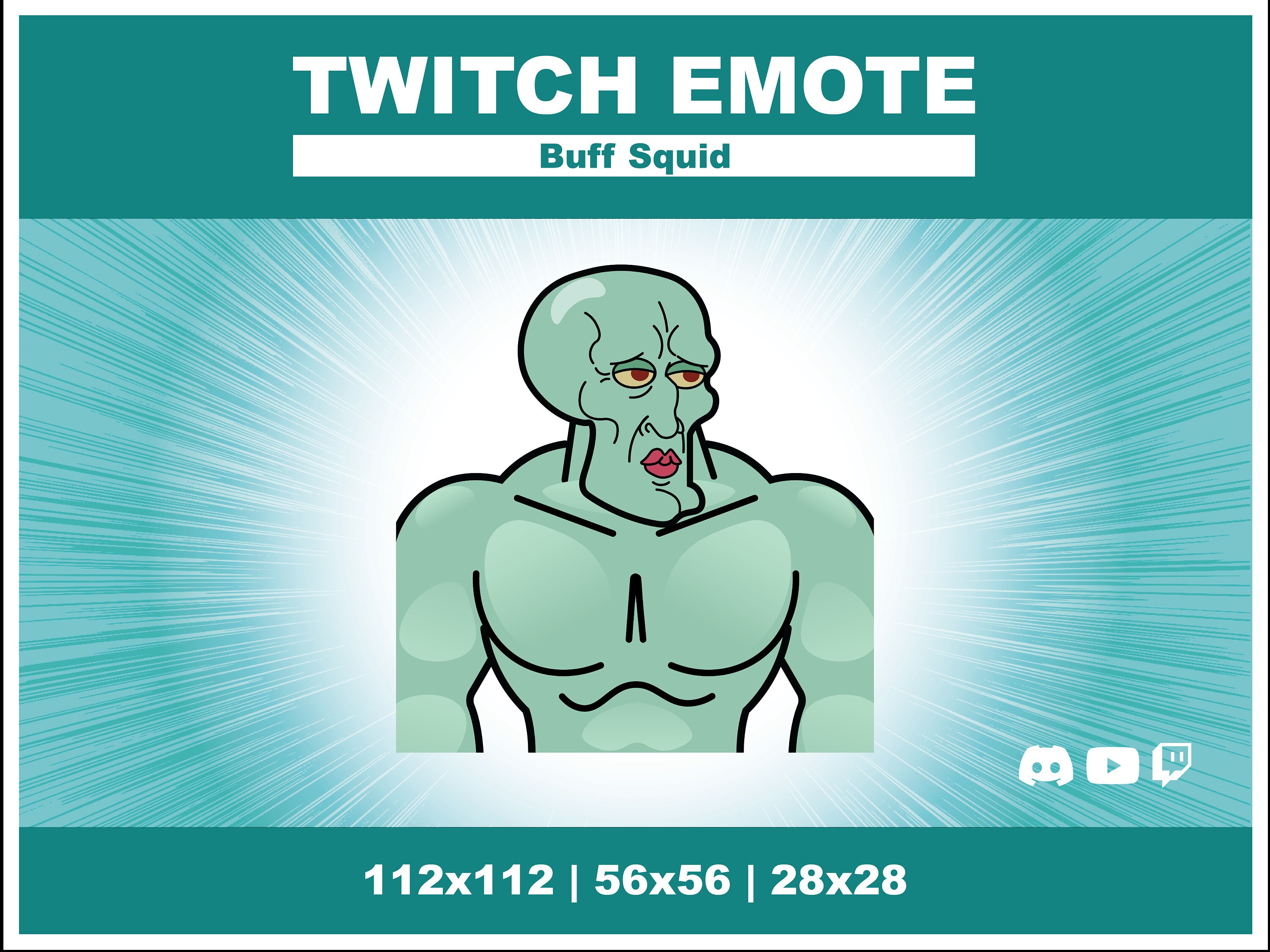 Buff Squid Emote for Twitch Etsy