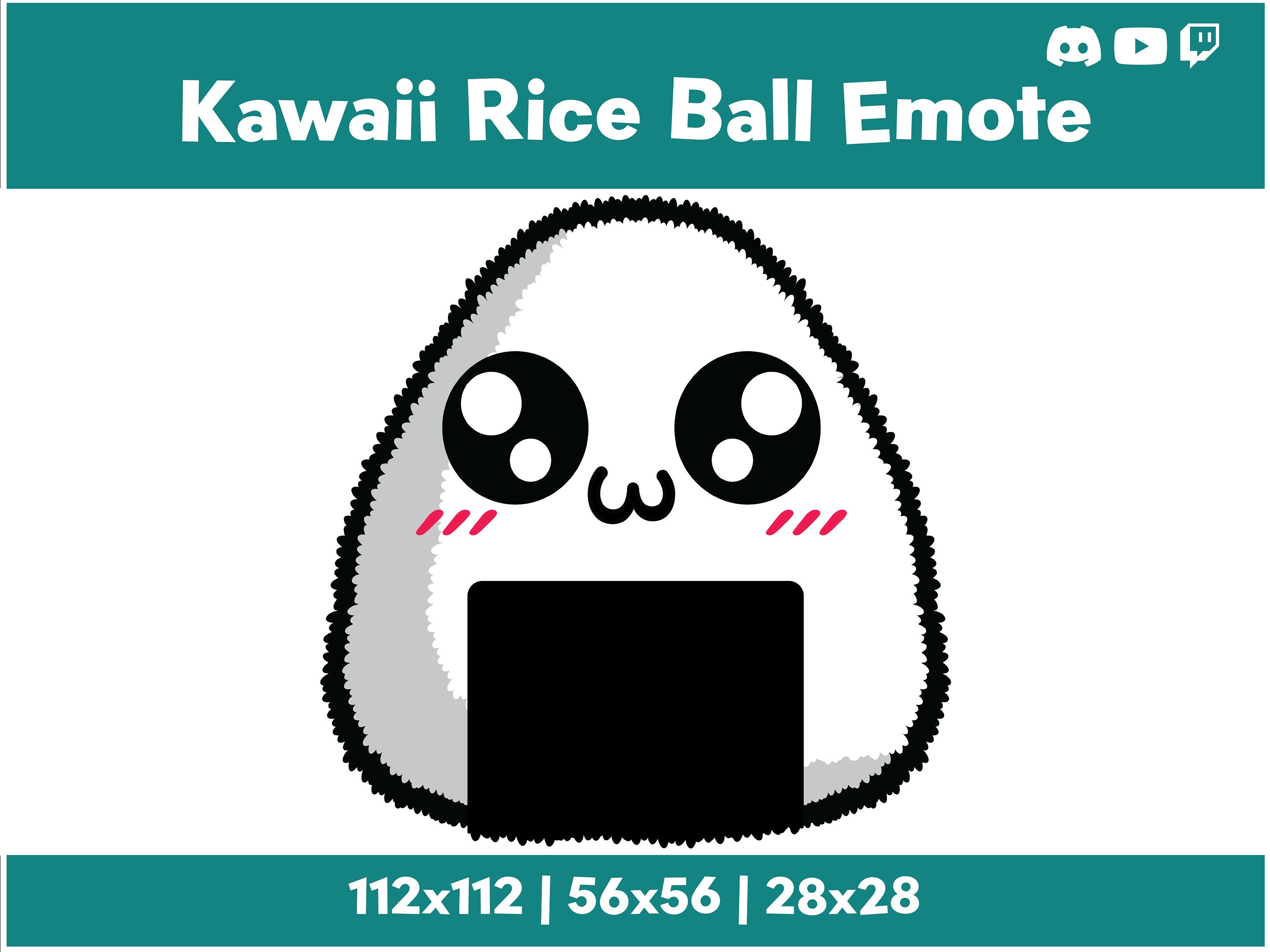 Kawaii Rice Ball Emote for Twitch Etsy