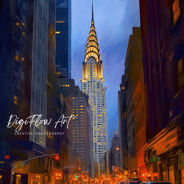 Iconic New York Chrysler Building Magnificent Cityscape of Manhattan NY Fine Art Print For Wall Decor