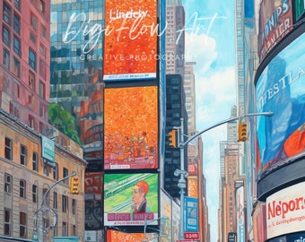 Aquarela altamente detalhada Impressão New York Times Square Ilustrações NYC para impressão Arte Acuarela De La Ciudad De Nueva York Imprimible