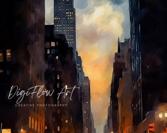 Nova York Chrysler Building East Side Manhattan Pintura em Aquarela Arte Decoração Casa Arte De Acuarela Ciudad Nueva York