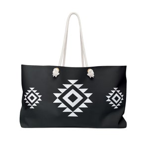 Schwarze Azteken Weekender Tasche