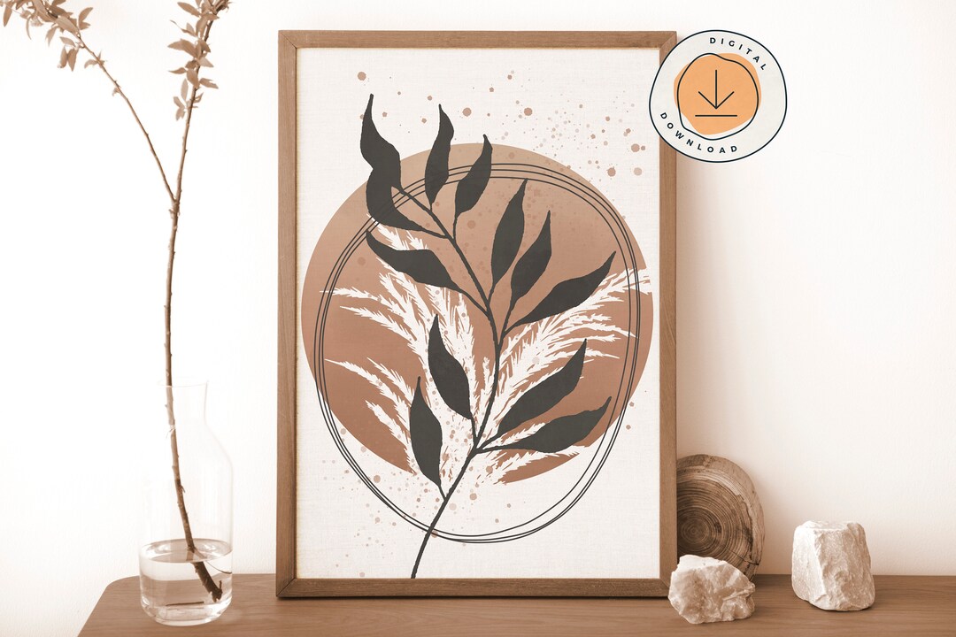 Boho Flower Printable Wall Art Boho Modern Floral Print Watercolor ...
