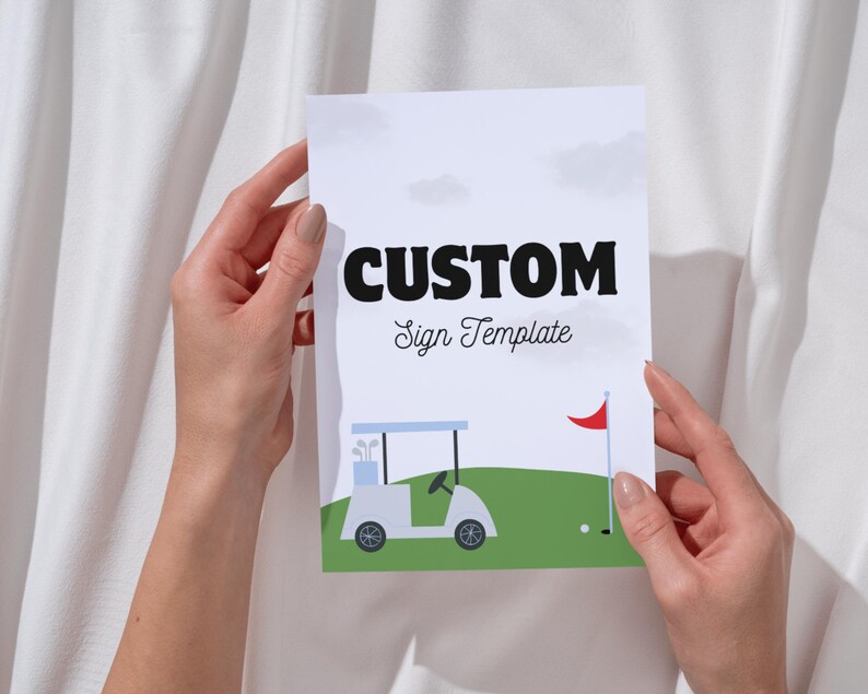 Table Sign Golf Editable Golf Party Sign Template, Golf Theme Birthday Signage, Table ...