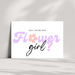 Digitaler Download Blumenmädchen Vorschlag Karte, werden Sie mein Blumenmädchen Karte, SOFORTIGER DOWNLOAD, fertig zum Drucken