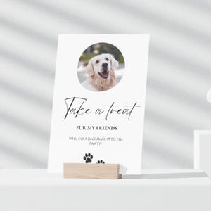 Dog Treat Wedding Favor Sign, Wedding Favor Sign Template, Biscuit Bar Sign, Pet Treat Favor Sign, Canva Template, Editable Download