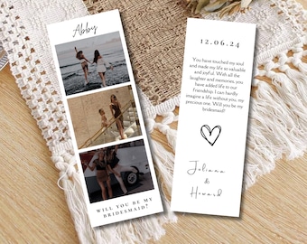 Bridesmaid Proposal Photo Strip - Photo Booth, Bridesmaid Proposal Card, Will You Be My Bridesmaid, Maid Of Honor Proposal Card Template