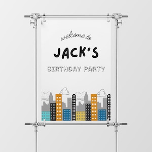 Superhero Birthday Welcome Sign, Modern Superhero Birthday, Superhero Decorations, Editable Template, INSTANT DOWNLOAD