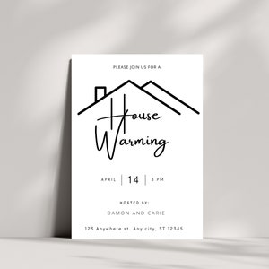 Editable House Warming Invitation, House Warming Party, Modern, Minimalist, Printable or Text Invite, INSTANT Digital Download