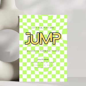 Jump Invitation Jump Birthday Invitation Trampoline Party Bounce House Party Jump Party Let&#39;s Jump Party Instant Editable Template
