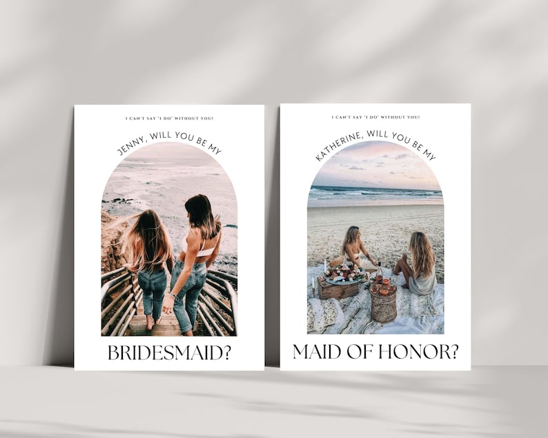 Bridesmaid Proposal Card Template, Printable Bridesmaid Photo Proposal