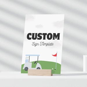 Editable Golf Party Sign Template,  Golf Theme Birthday Signage, Table Top Signs, Hole-in-One Party, Instant Download