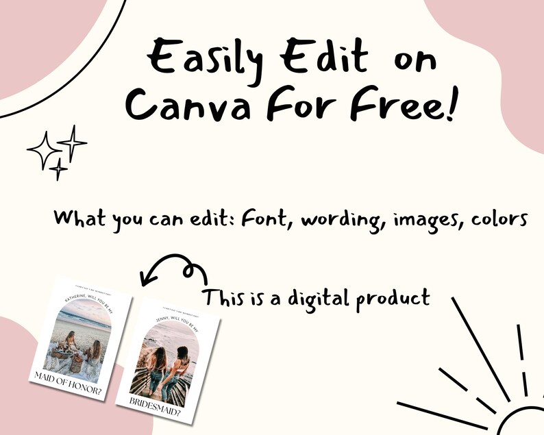 Bridesmaid Proposal Card Template, Printable Bridesmaid Photo Proposal