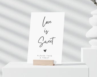 Love is Sweet Please Take A Treat Sign, Modern Minimalist Wedding Sign, Minimalist Love is Sweet, Printable Dessert Table Sign