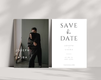 Modern Minimal Save the Date Template, Save The Date With Photo, Editable Save The Date Template, Save The Date, Instant Download