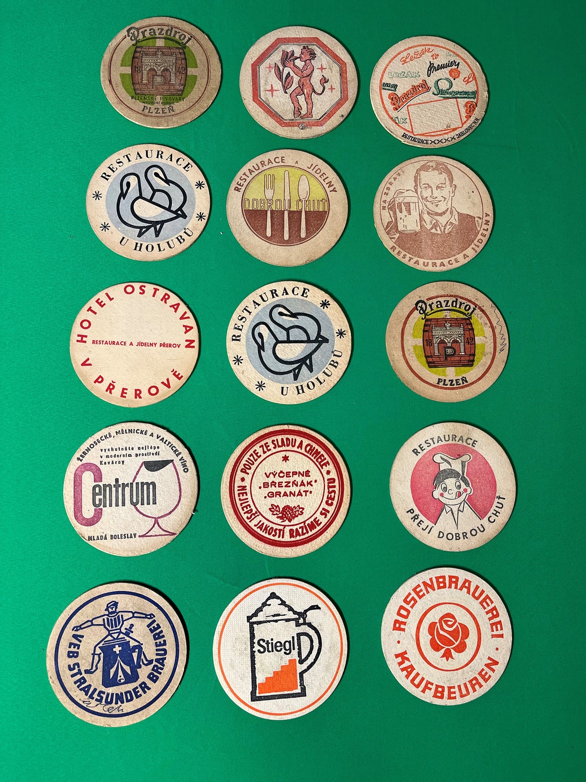 15 VERY RARE Vintage Beer Coasters, Beer Gifts, Cardboard Barware