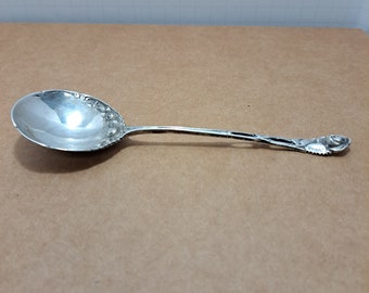 Vintage 800 zilveren crème/soeplepel met rozedessin