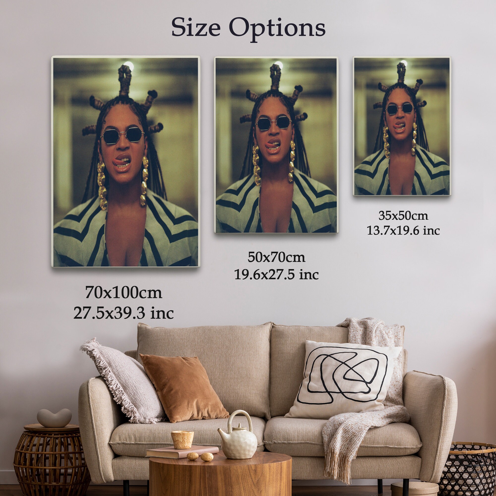 Beyonce Canvas Wall Art, Black and White, Beyonce Black is King, Famous ...