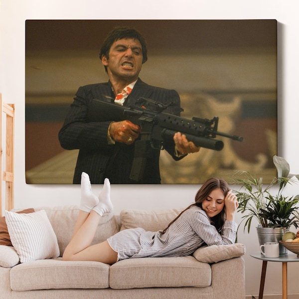 Scarface Canvas Print, Scarface Wall Art, Scarface Poster Al Pacino, Film Poster,  Iconic Artwork, Canvas Wall Art