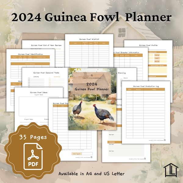 Guinea Fowl Planner, Egg Tracker, Homestead Organizer, Livestock Management, Farm Planner, Homesteading Tools, Pig Record, Homestead Gift