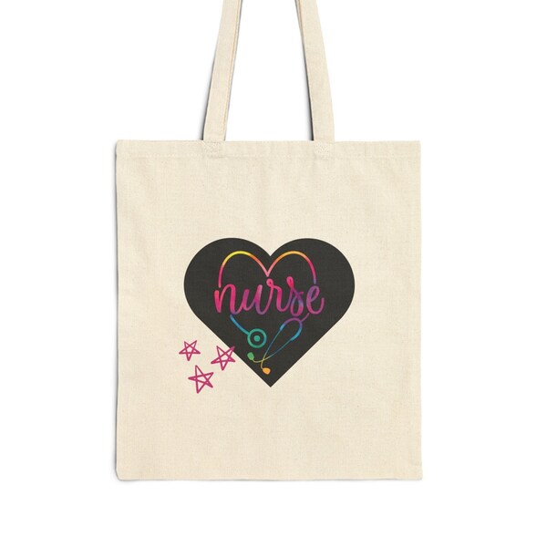 Nurse Tote Bag Carry All Heart Stethoscope