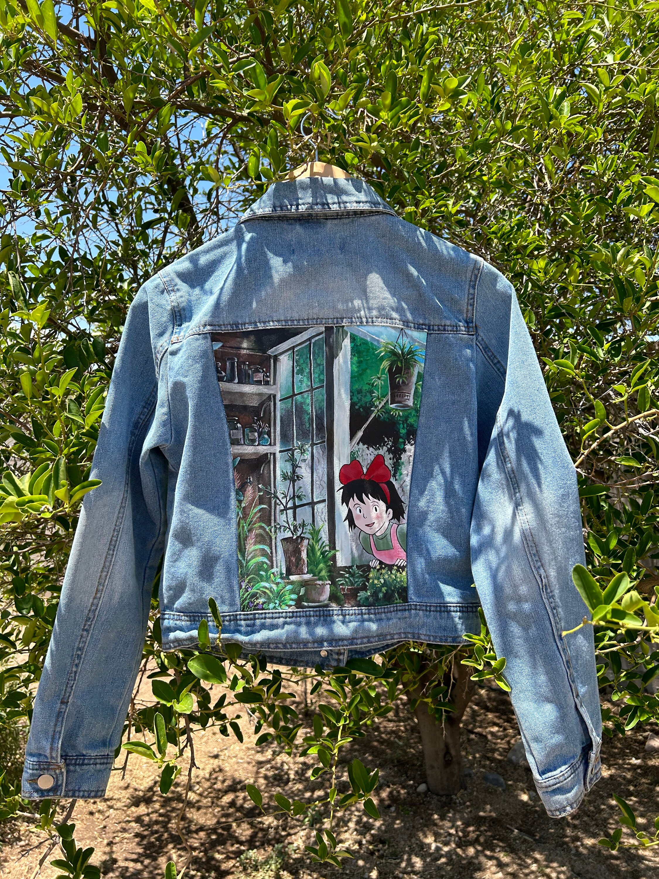 Kiki's Delivery Service, Handpainted, Denim Jacket, Studio Ghibli - Etsy
