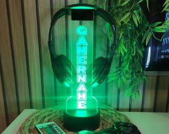 Personalised Headset Stand, Gamer, Custom Name, Birthday Gift, Custom Neon Sign, For Him, Teenager, Gaming Gift, Kids, Music Lover, Gift