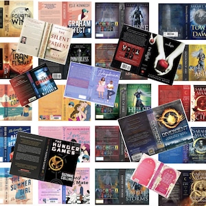 Könnte beinhalten: Eine Collage von Buchumschlägen mit Fantasy- und Jugendromanen. Die Umschläge sind bunt und zeigen eine Vielzahl von Figuren und Szenen. Einige der Titel sind "Tower of Dawn", "Kingdom of Ash", "Heir of Fire", "Divergent", "The Hunger Games" und "The Summer Girl".