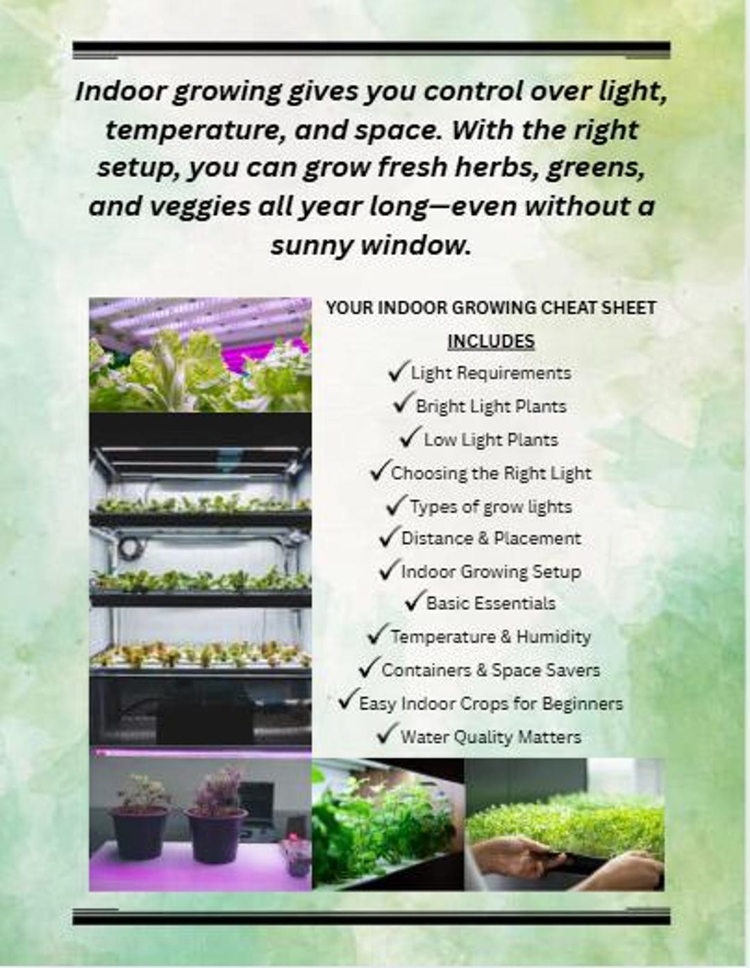 Indoor Growing Cheat Sheet - Etsy