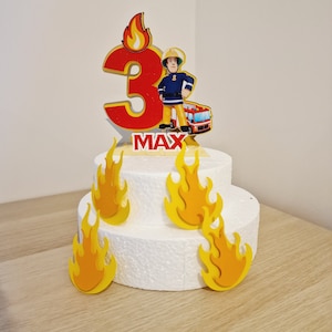 Fireman Sam cake decoration personalized/cake topper/fire brigade birthday decoration