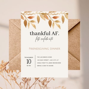 Friendsgiving Invitation - Customizable - 5x7 - Thanksgiving Invite