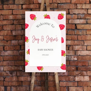 Berry Sweet Baby Shower Welcome Sign - Customizable Welcome Sign - (20x30)