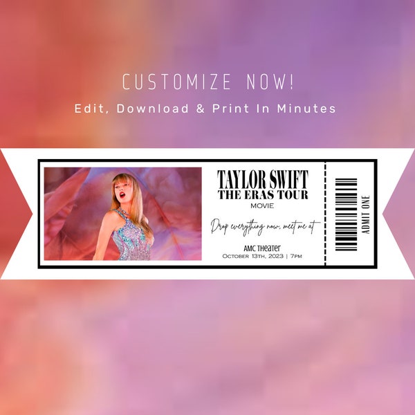 Taylor Swit Ticket Etsy