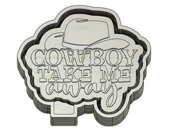 Cowboy Take Me Away freshie blank for molding 3D printer file STL.