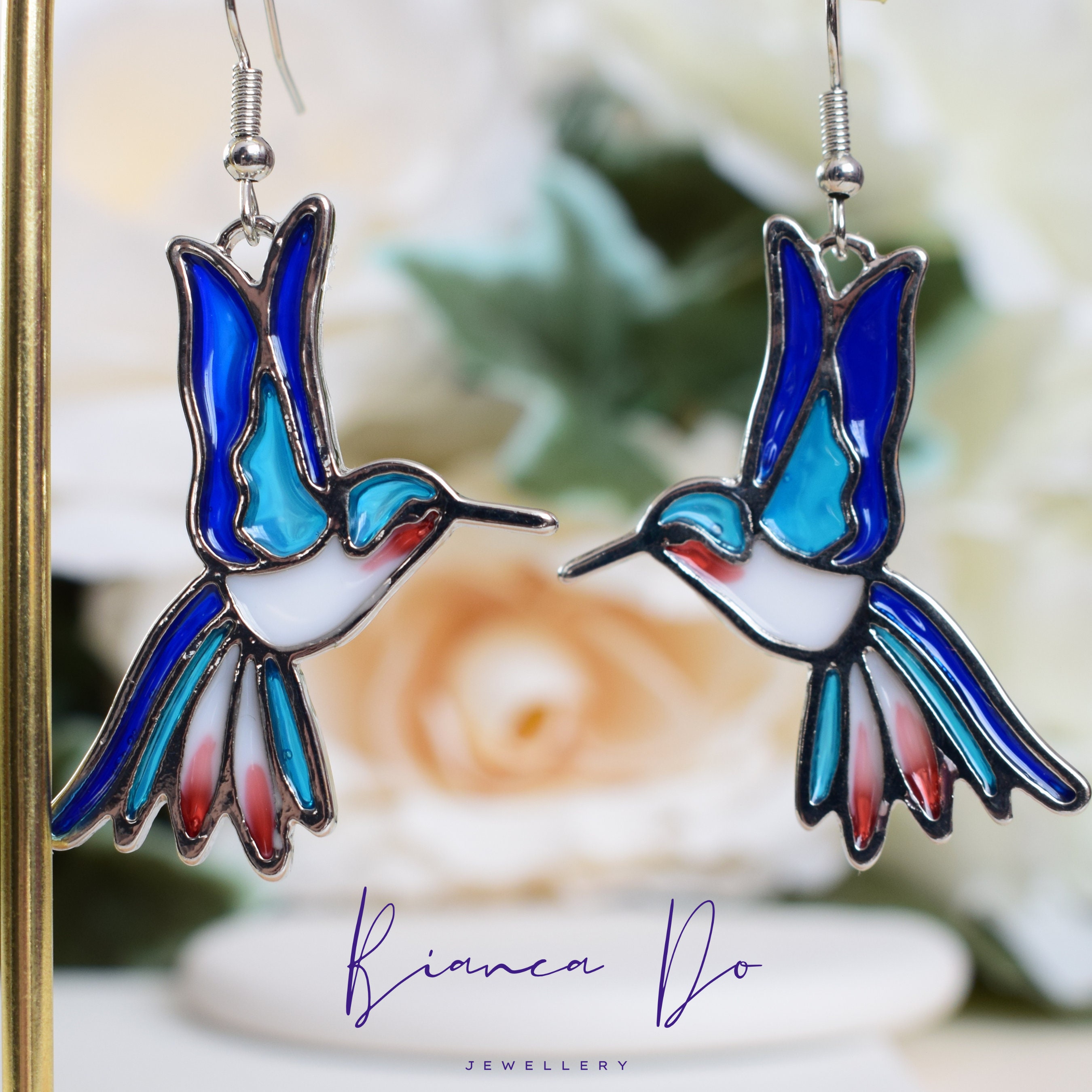 Beaded hummingbird earrings store