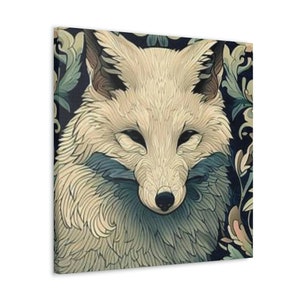White Arctic Fox wall art | wall hanging | animal art | wrapped canvas in small, medium, large sizes | ready to hang | great gift