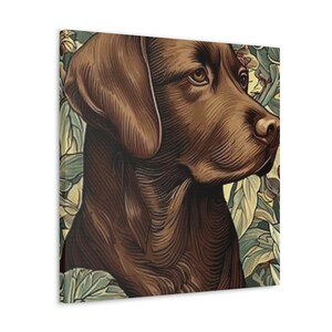 Brown lab dog wall art | wall hanging | wrapped canvas in small, medium, large sizes | ready to hang | great gift for dog lovers