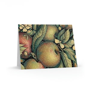 Fall Color Apple Tarjetas de felicitación / Notas de agradecimiento / Papelería / 8 tarjetas con sobres blancos